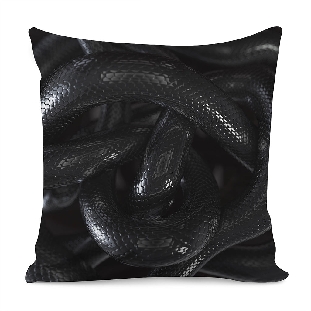 Black Snake Print Pillow Cover