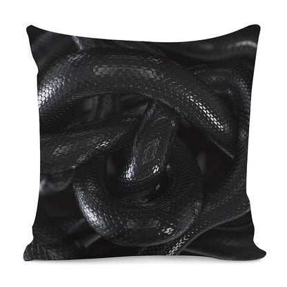 Black Snake Print Pillow Cover
