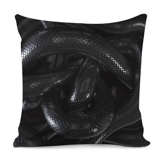 Black Snake Print Pillow Cover