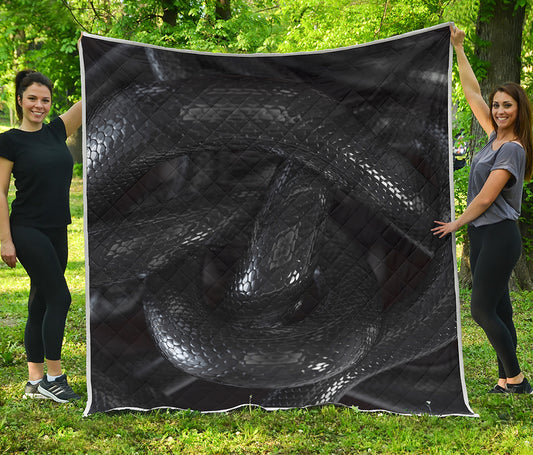 Black Snake Print Quilt