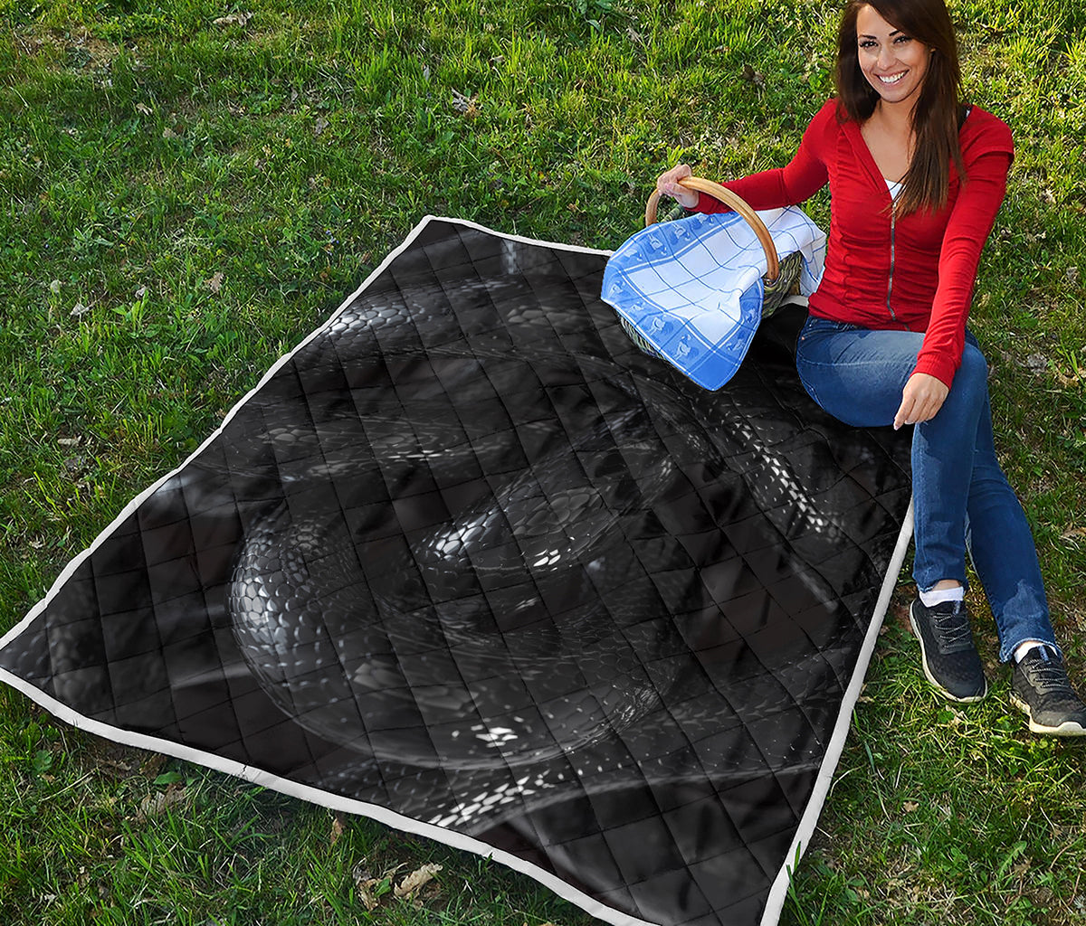 Black Snake Print Quilt