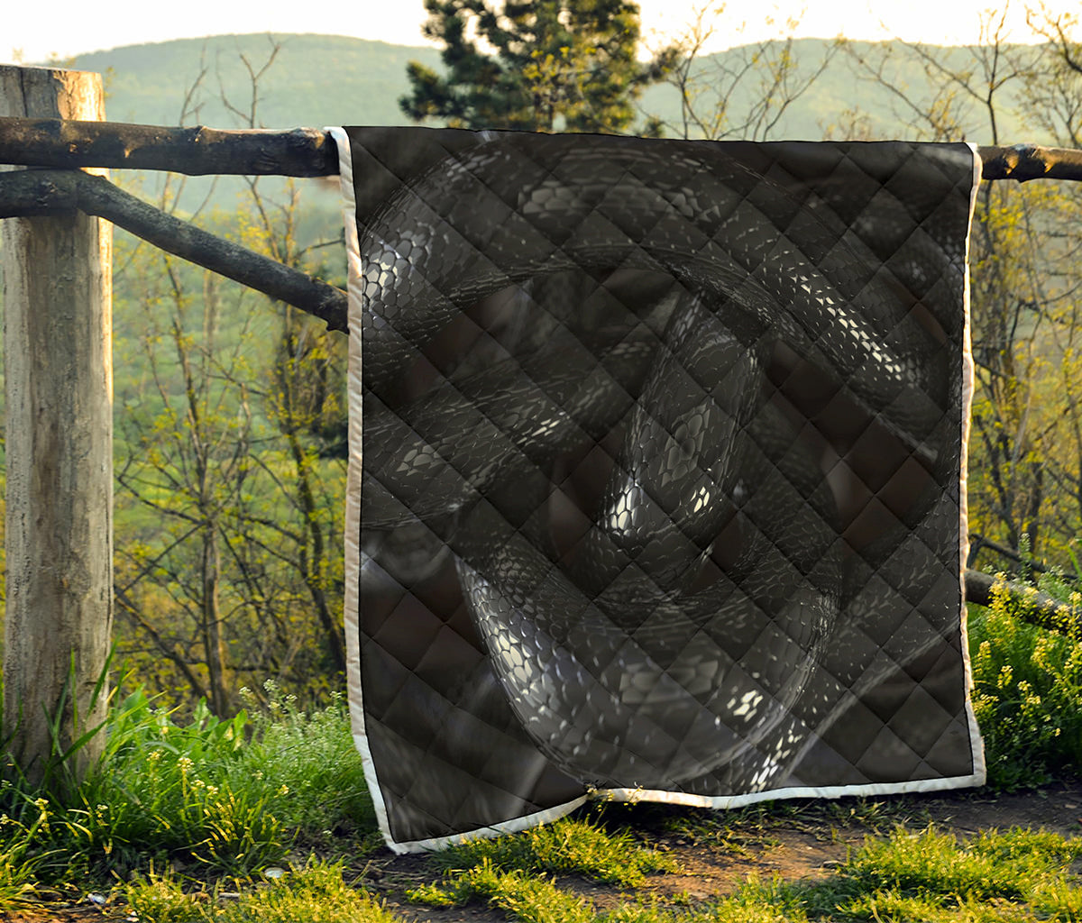 Black Snake Print Quilt