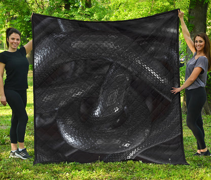Black Snake Print Quilt
