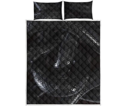Black Snake Print Quilt Bed Set