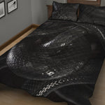 Black Snake Print Quilt Bed Set