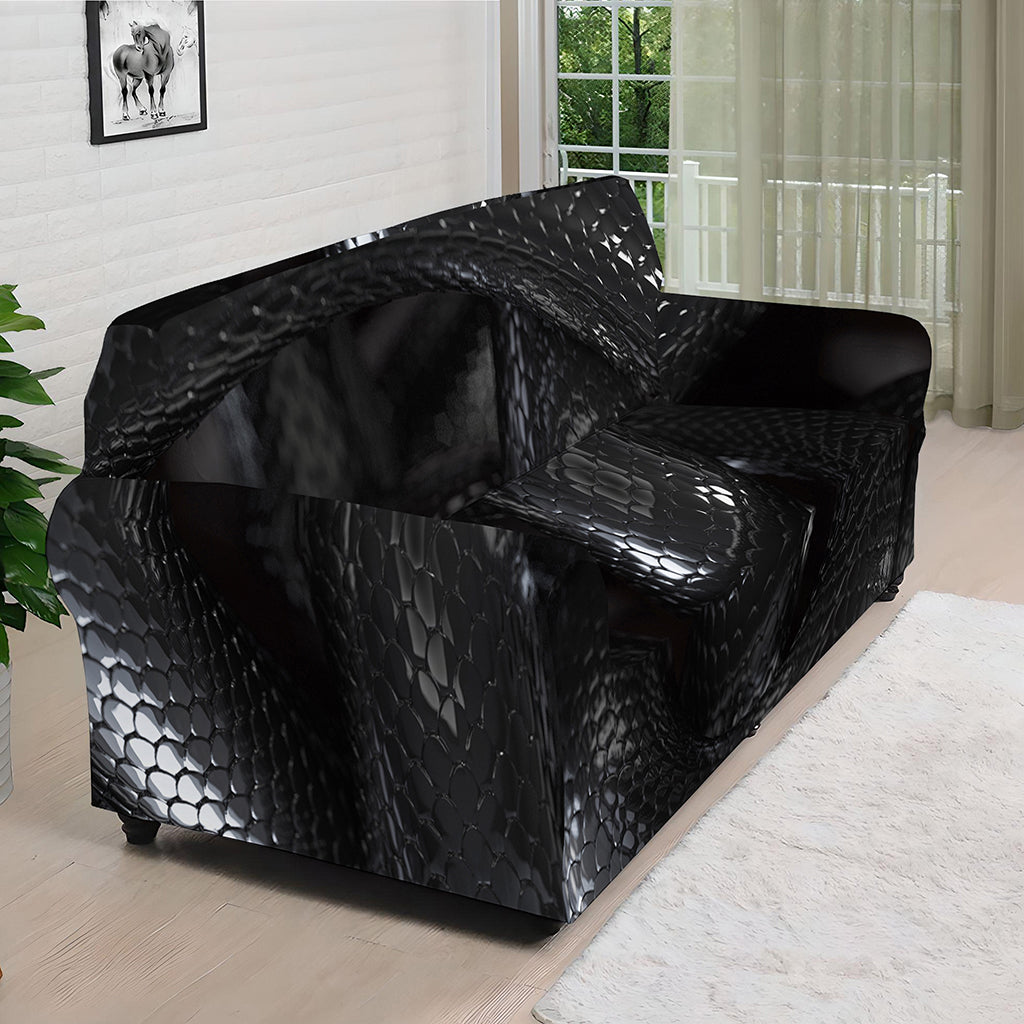 Black Snake Print Sofa Cover