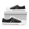Black Snake Print White Low Top Sneakers