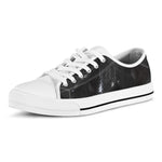 Black Snake Print White Low Top Shoes