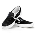 Black Snake Print White Slip On Sneakers