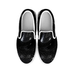 Black Snake Print White Slip On Shoes