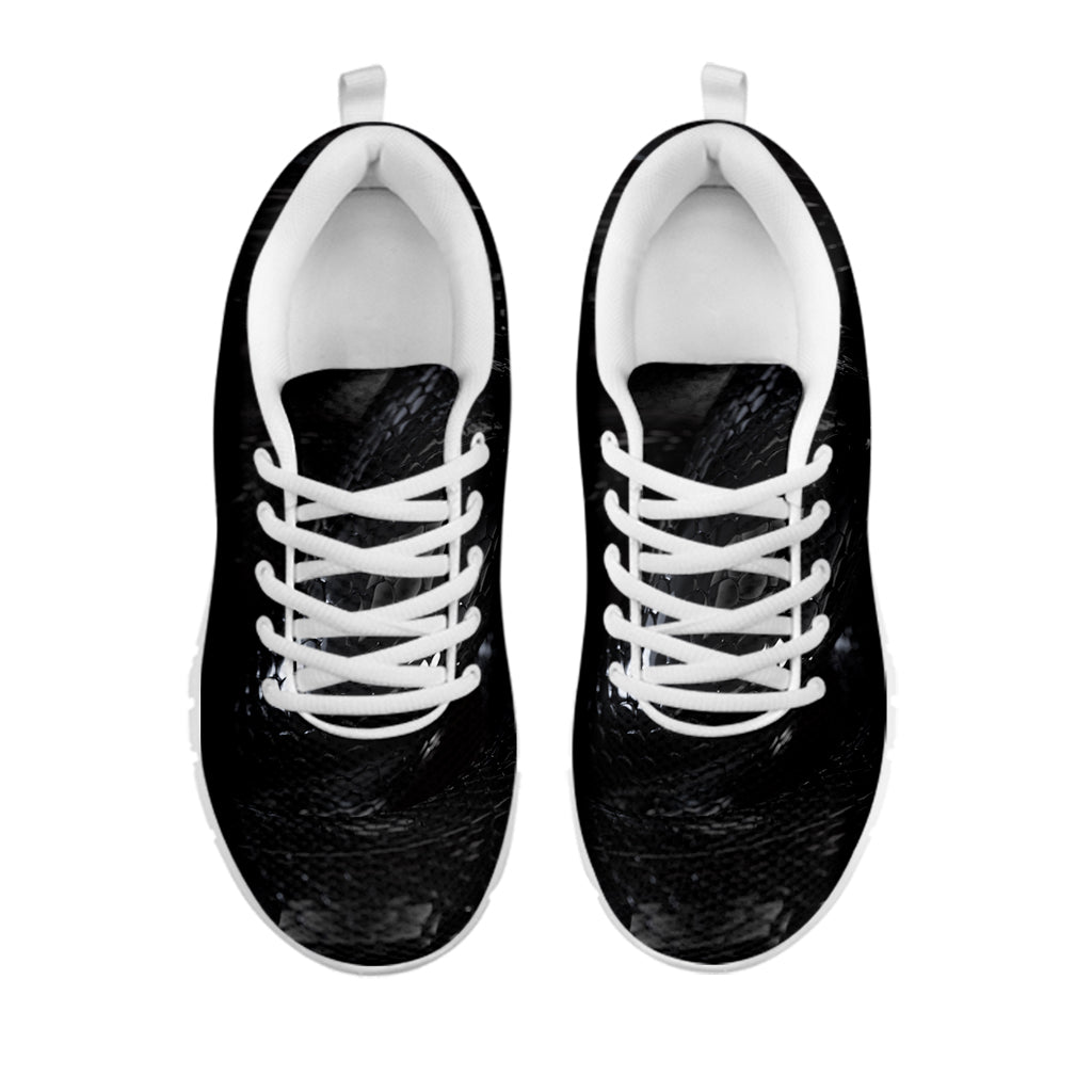 Black Snake Print White Sneakers