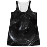 Black Snake Print Women's Racerback Tank Top
