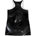 Black Snake Print Women's Racerback Tank Top