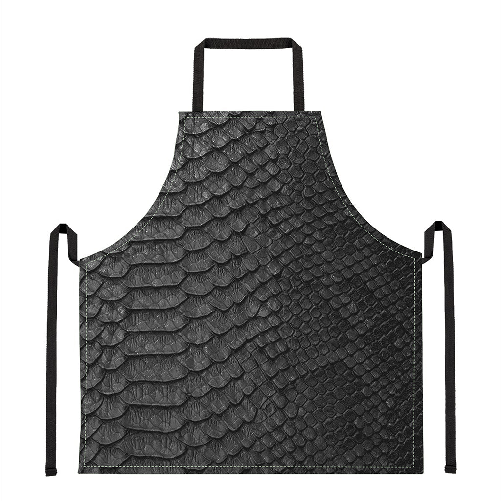 Black Snakeskin Print Apron