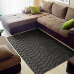 Black Snakeskin Print Area Rug