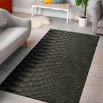 Black Snakeskin Print Area Rug