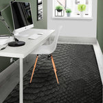 Black Snakeskin Print Area Rug