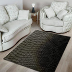 Black Snakeskin Print Area Rug