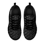 Black Snakeskin Print Black Sneakers