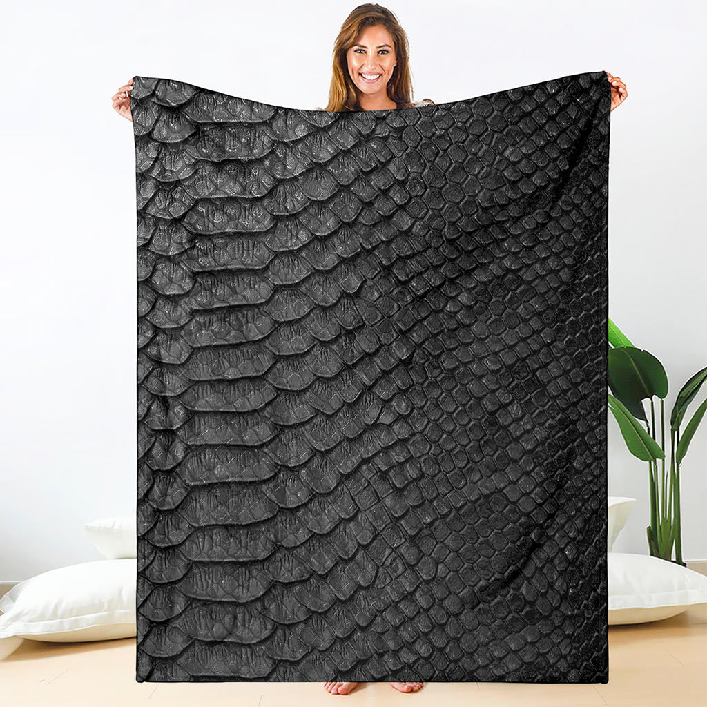 Black Snakeskin Print Blanket