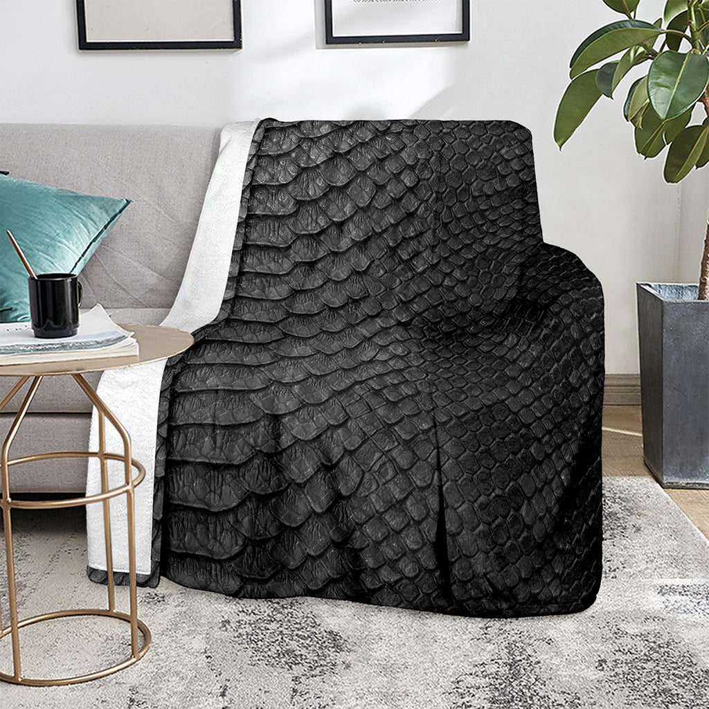 Black Snakeskin Print Blanket