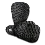 Black Snakeskin Print Boxing Gloves