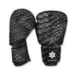 Black Snakeskin Print Boxing Gloves