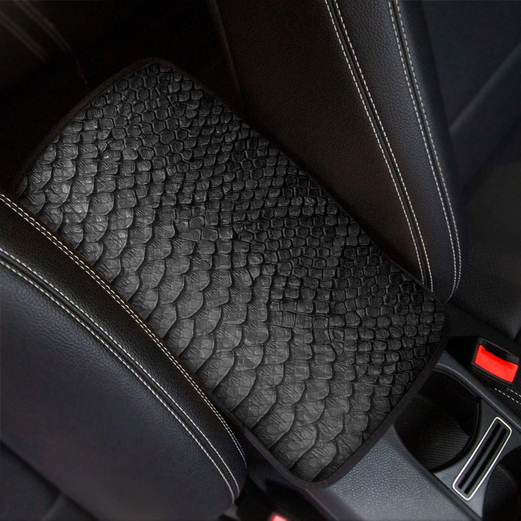 Black Snakeskin Print Car Center Console Cover