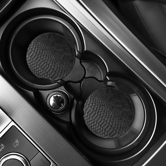 Black Snakeskin Print Car Coasters