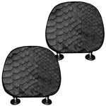 Black Snakeskin Print Car Headrest Covers