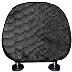 Black Snakeskin Print Car Headrest Covers