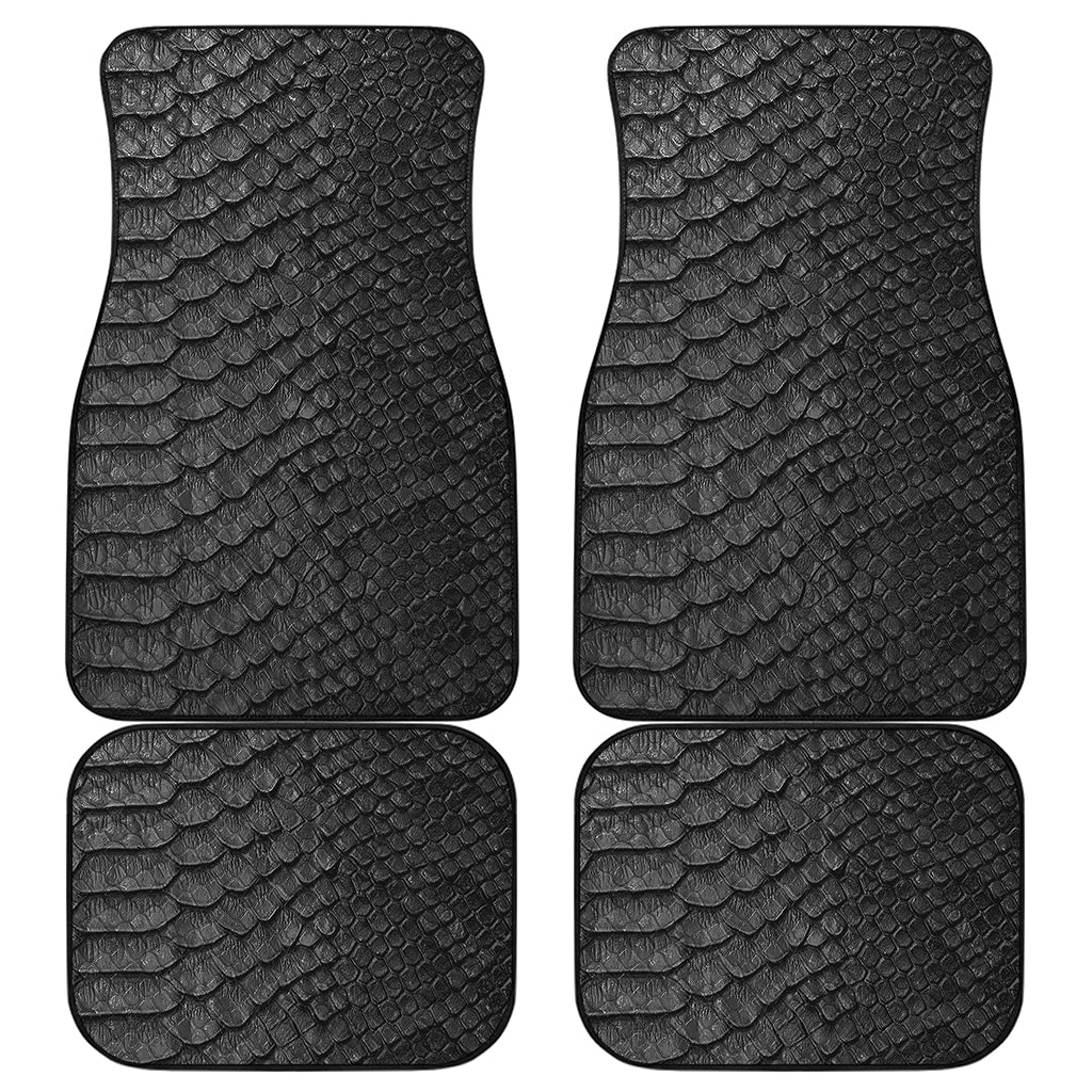 Black Snakeskin Print Front and Back Car Floor Mats