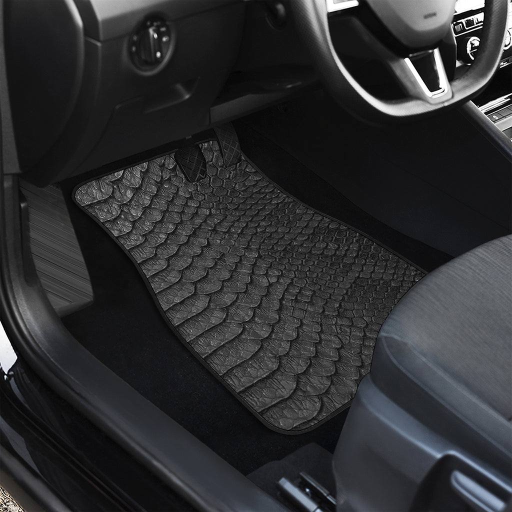 Black Snakeskin Print Front and Back Car Floor Mats