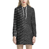 Black Snakeskin Print Hoodie Dress