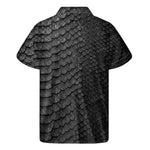 Black Snakeskin Print Men's Short Sleeve Shirt