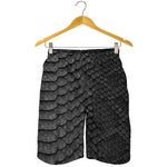 Black Snakeskin Print Men's Shorts