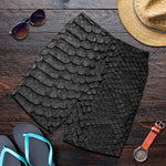 Black Snakeskin Print Men's Shorts