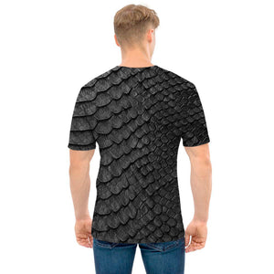 Black Snakeskin Print Men's T-Shirt