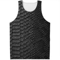 Black Snakeskin Print Men's Tank Top
