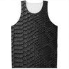 Black Snakeskin Print Men's Tank Top