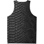 Black Snakeskin Print Men's Tank Top