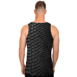 Black Snakeskin Print Men's Tank Top