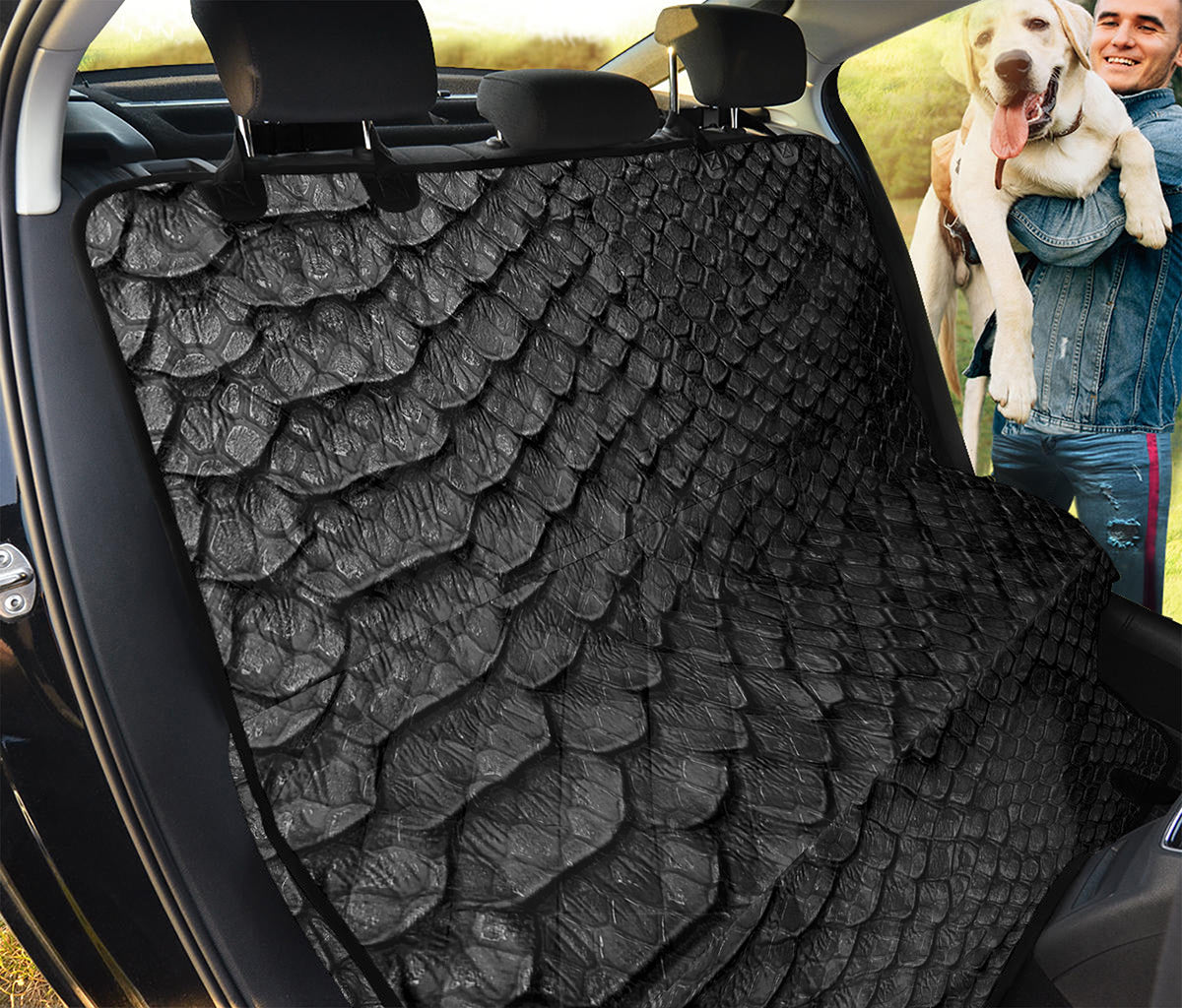 Black Snakeskin Print Pet Car Back Seat Cover