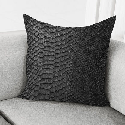 Black Snakeskin Print Pillow Cover