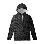 Black Snakeskin Print Pullover Hoodie