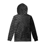 Black Snakeskin Print Pullover Hoodie