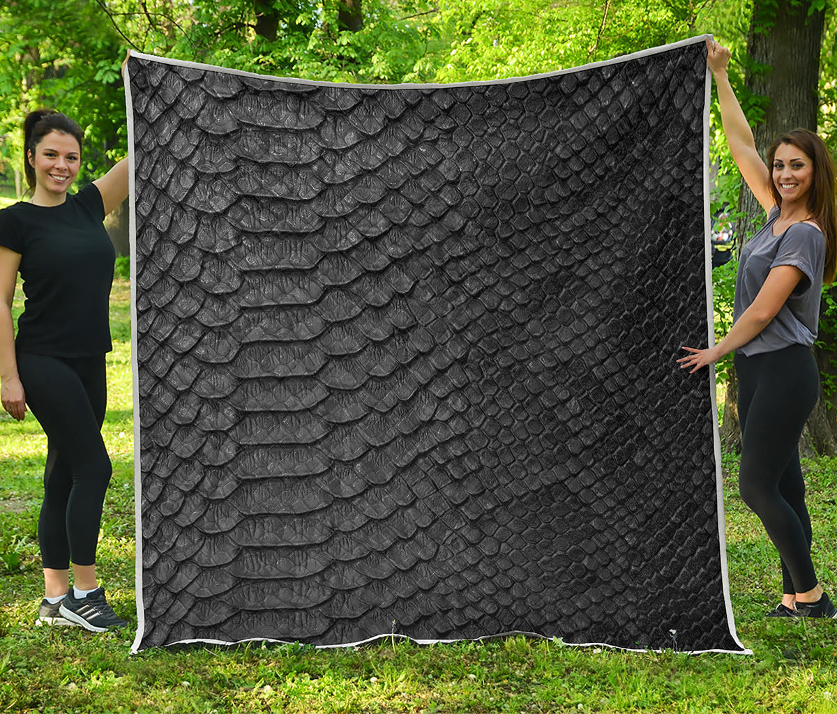 Black Snakeskin Print Quilt