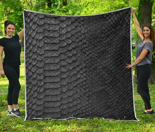 Black Snakeskin Print Quilt