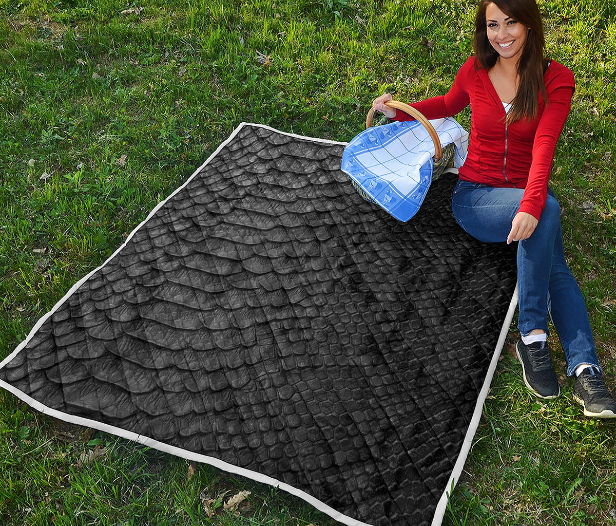 Black Snakeskin Print Quilt