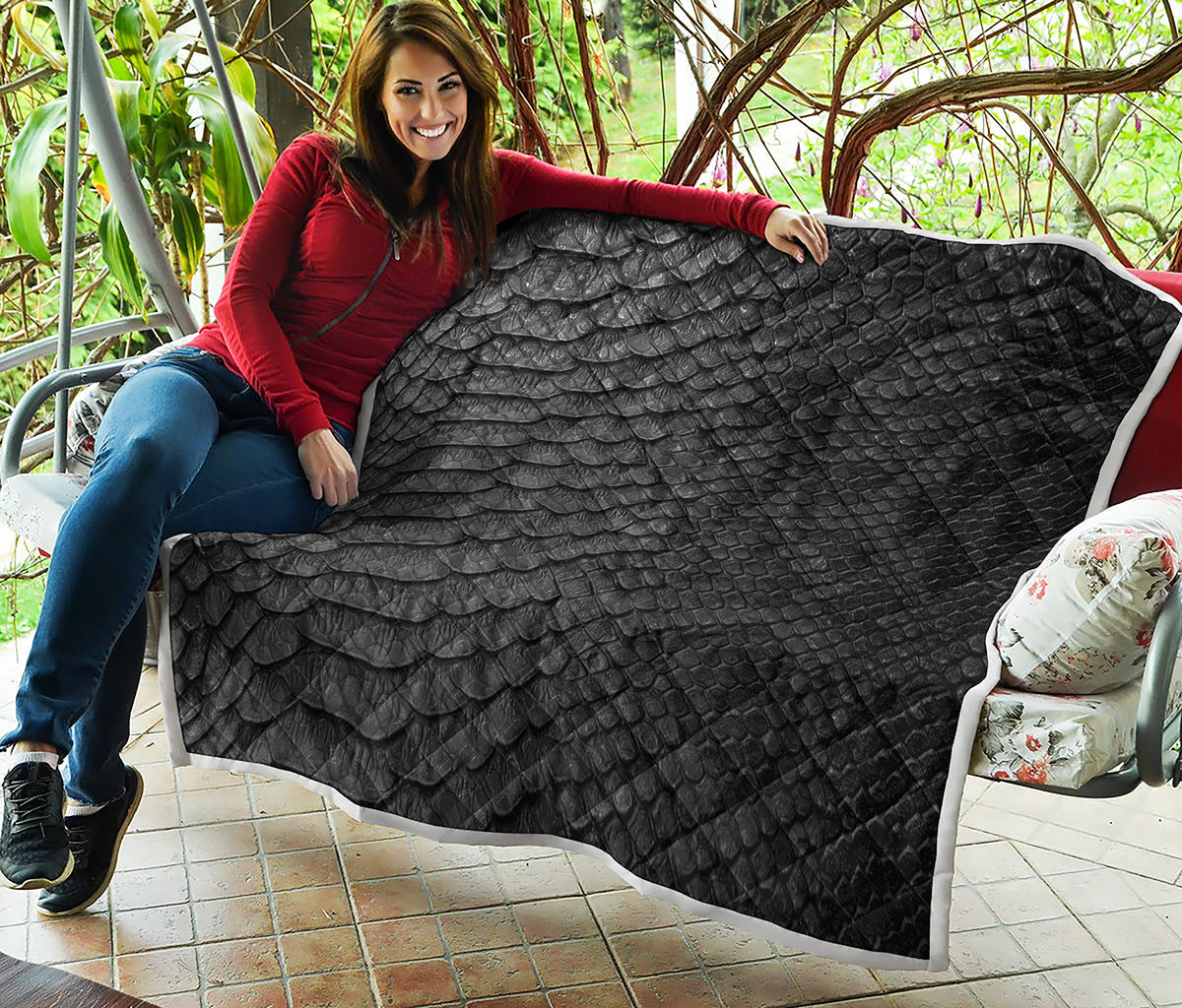 Black Snakeskin Print Quilt